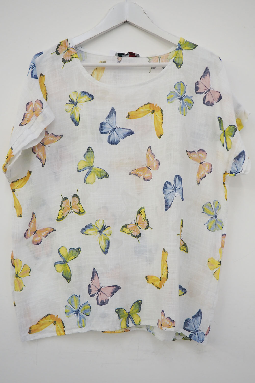 The Braylee Butterfly Cotton Top White | Dolly Daydream