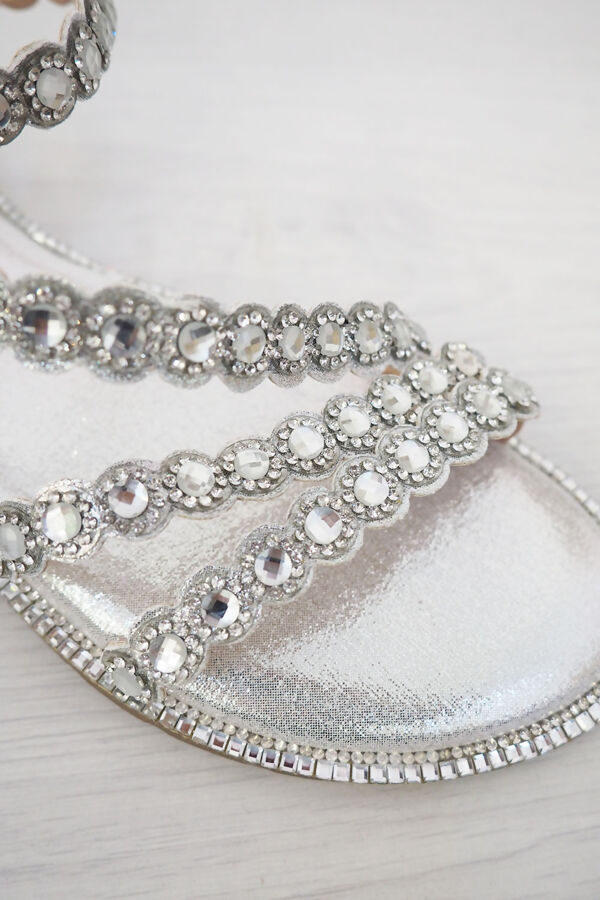 The Silver Diamanté Madrid Sandals Dolly Daydream
